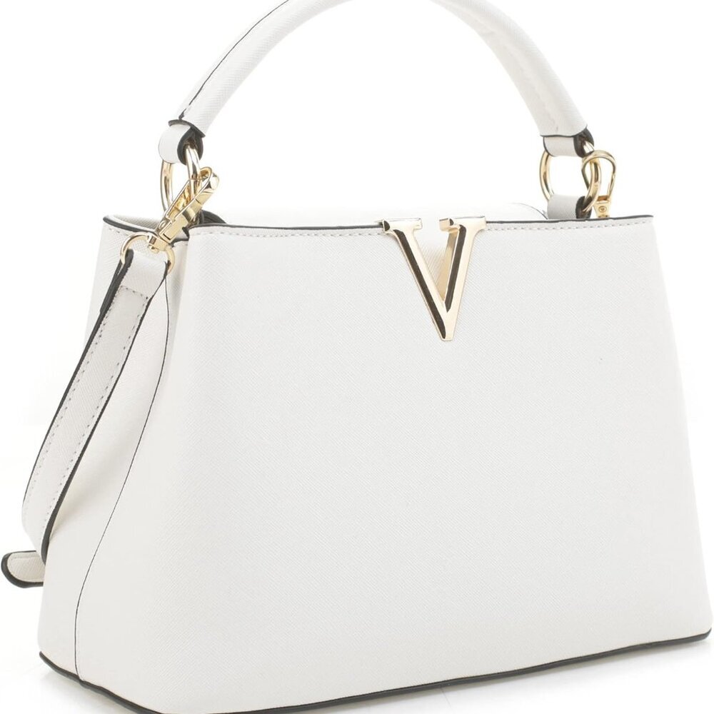 Women's Small Leather Satchel Purse Top Handle Crossbody Shoulder Bag
